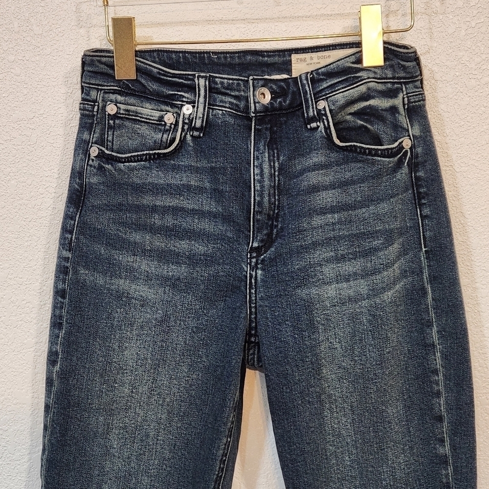 Rag & Bone Womens Nina High Rise Ankle Cigarette Step Hems Vallery Jeans Size 26 - Picture 2 of 16